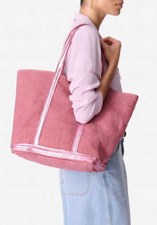 Tote Bag Linen Cabas L Ve31-v40409 Grenat