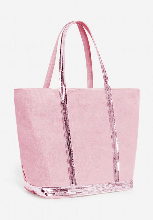 Tote Bag Linen Cabas L Ve31-v40409 Rose-Ancien