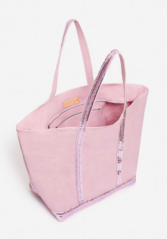 Tote Bag Linen Cabas L Ve31-v40409 Rose-Ancien
