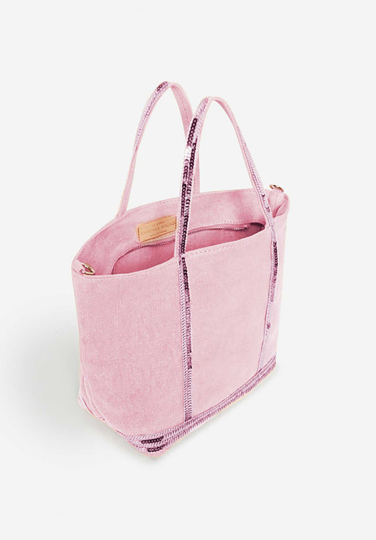 Tote Bag Linen Cabas S Ve31-v40435 Rose-Ancien