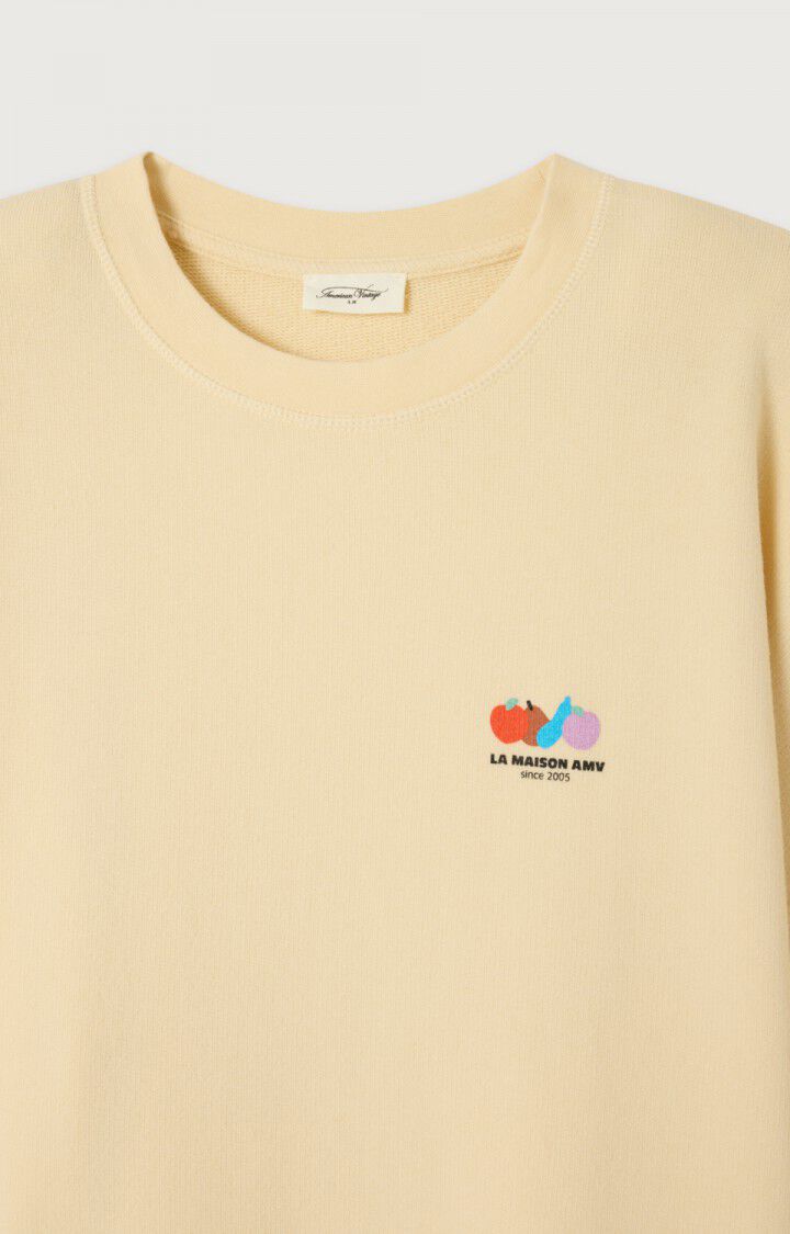 Women Long-Sleeve Sweatshirt Stretch Fleece - Ecru