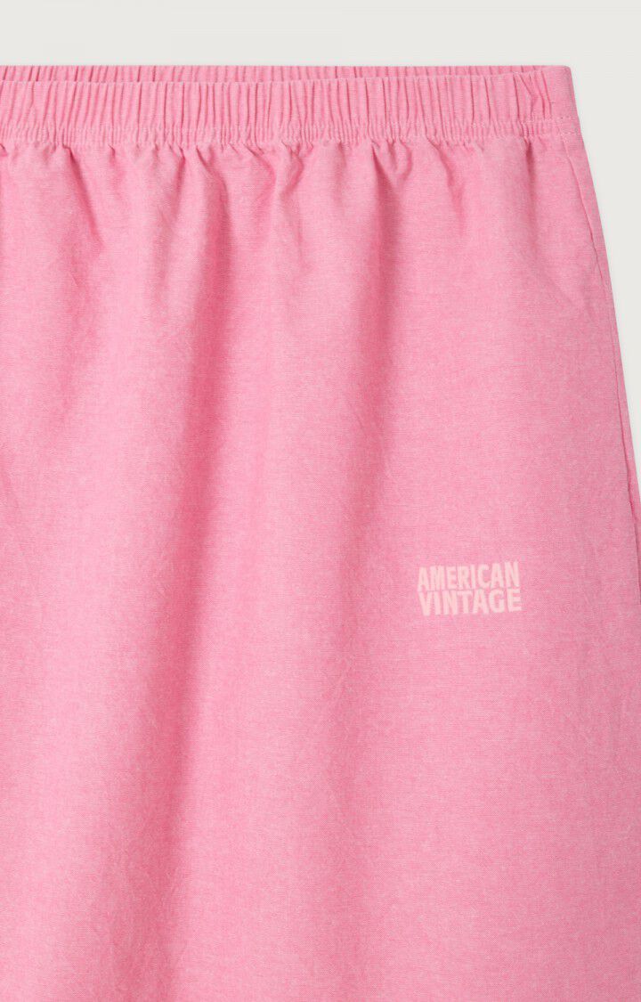 American Vintage | Feo13a Pinky Midi Skirt - Cotton Pencil with Lace Trim