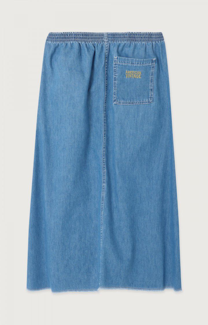 Women Denim Midi Skirt Denim Fabric - Wash Medium-Blue