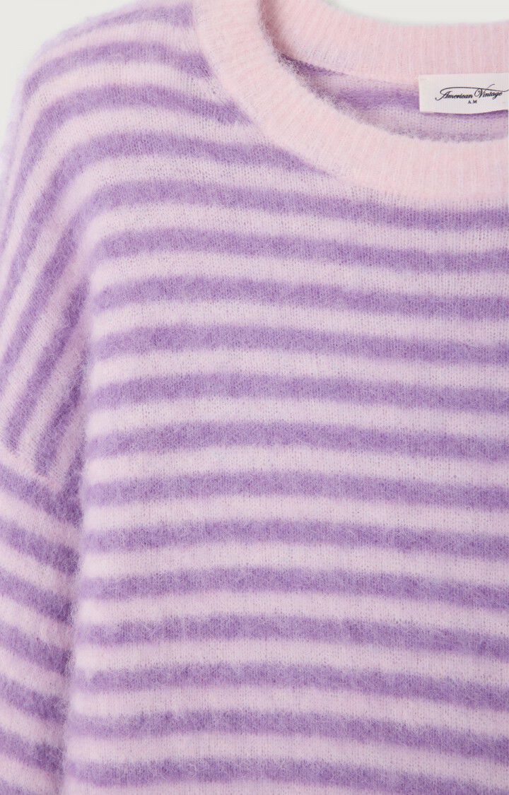 Pullover Nen18c Violette-Raye-Bouton