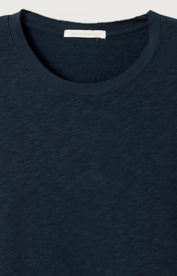 Women's Sweatshirt Brushed Slub Cotton - Navy Blue Navy-Blue-Vintage