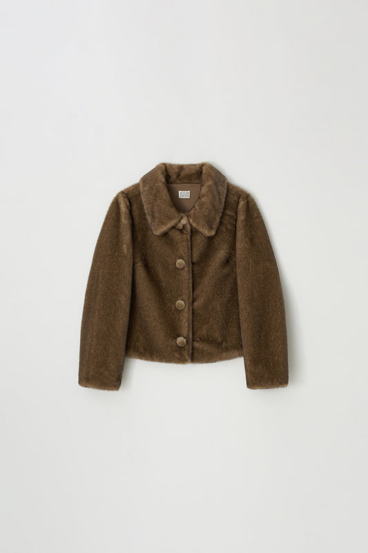 Aw24jk39 Eco Fur Jacket Brown