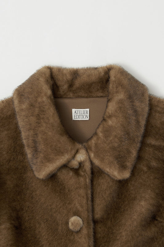 Aw24jk39 Eco Fur Jacket Brown
