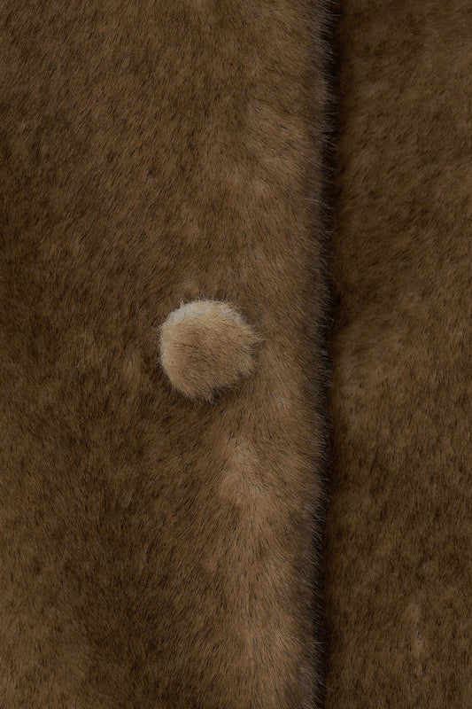 Aw24jk39 Eco Fur Jacket Brown