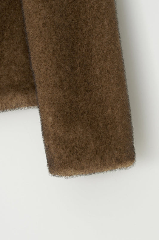 Aw24jk39 Eco Fur Jacket Brown