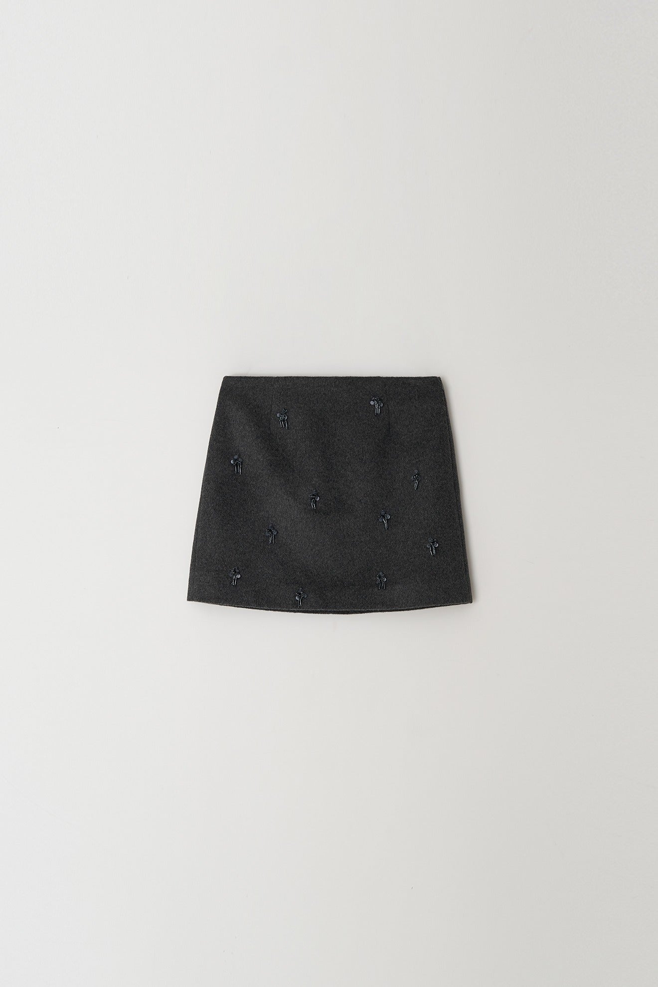 Skirt Aw24sk61 Flower Embe Mini Dark-Gray
