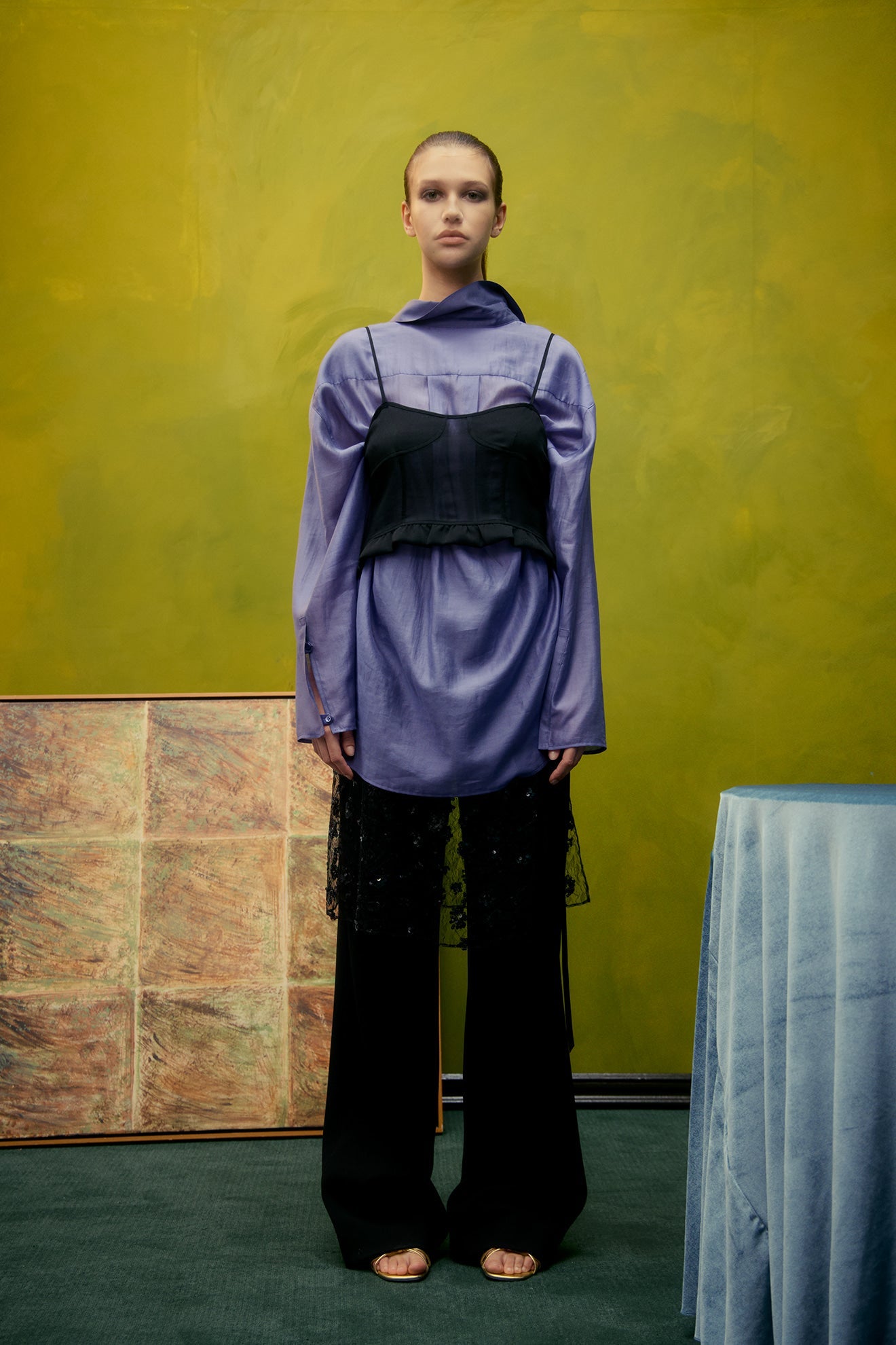 Shirt Aw24bl63 Sheer Hidden Shi Purple