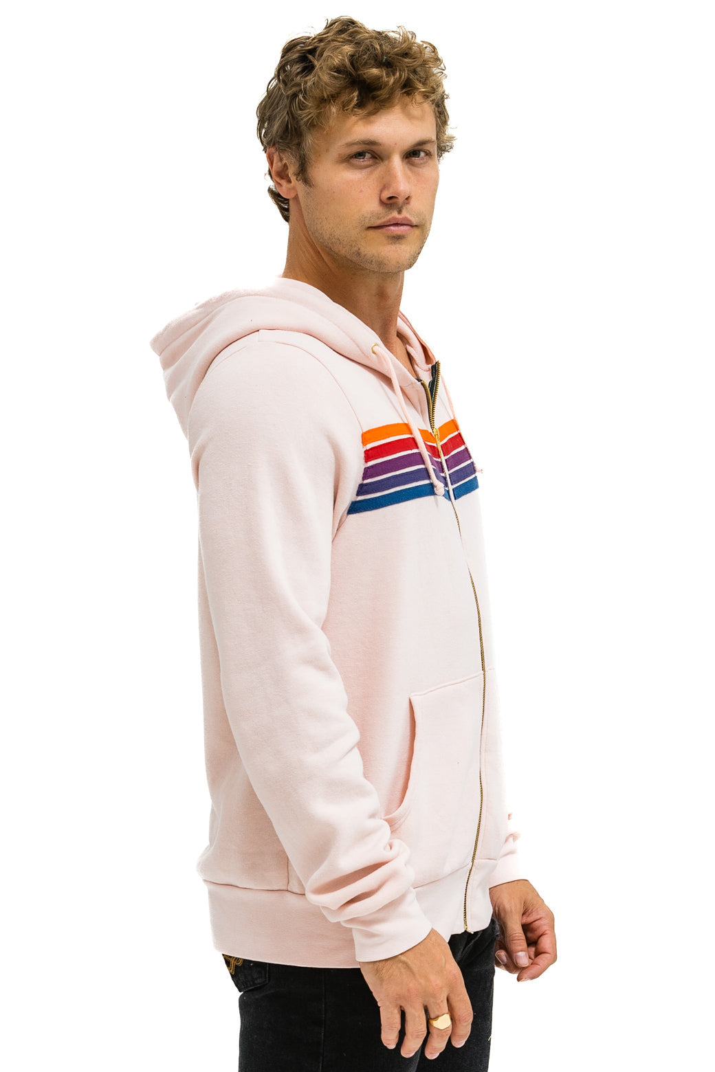 Jacket 5 Stripe Zip Hdrs5 Pink-Purple-Orange