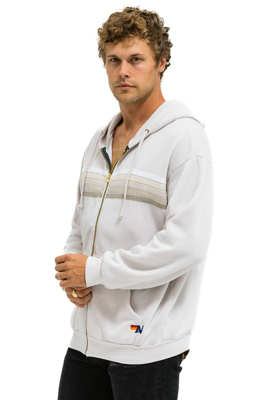 Jacket 5 Stripe Zip Hdrxrs5 Dove-Grey-White-Grey