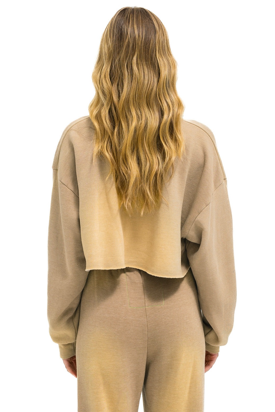 Sweatshirt Cropped V Swcrxlovtg Faded-Tan