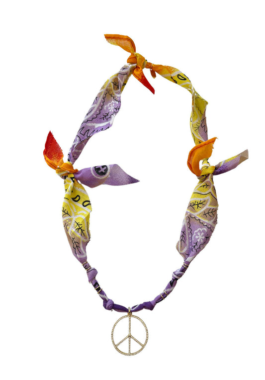 Necklace Good Jaune V Good Jaune Viole Peace