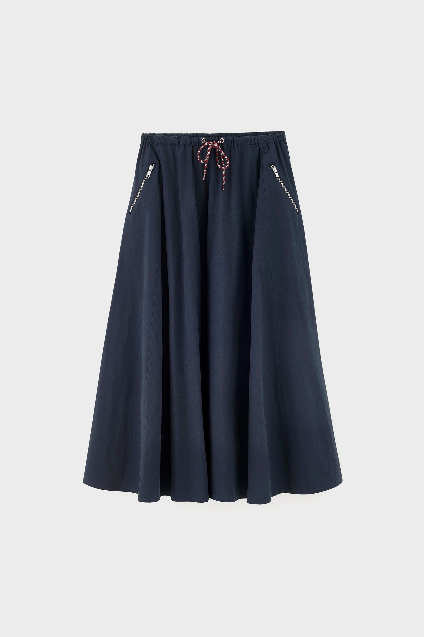 Women's A-Line Midi Relaxed Skirt Cotton Poplin - Navy Captain