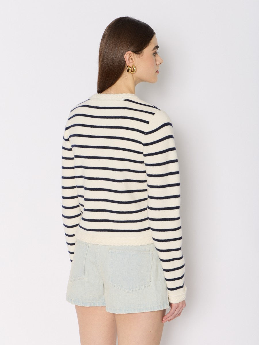 Cardigan 20mgloria Offwhite-navy-Stripe