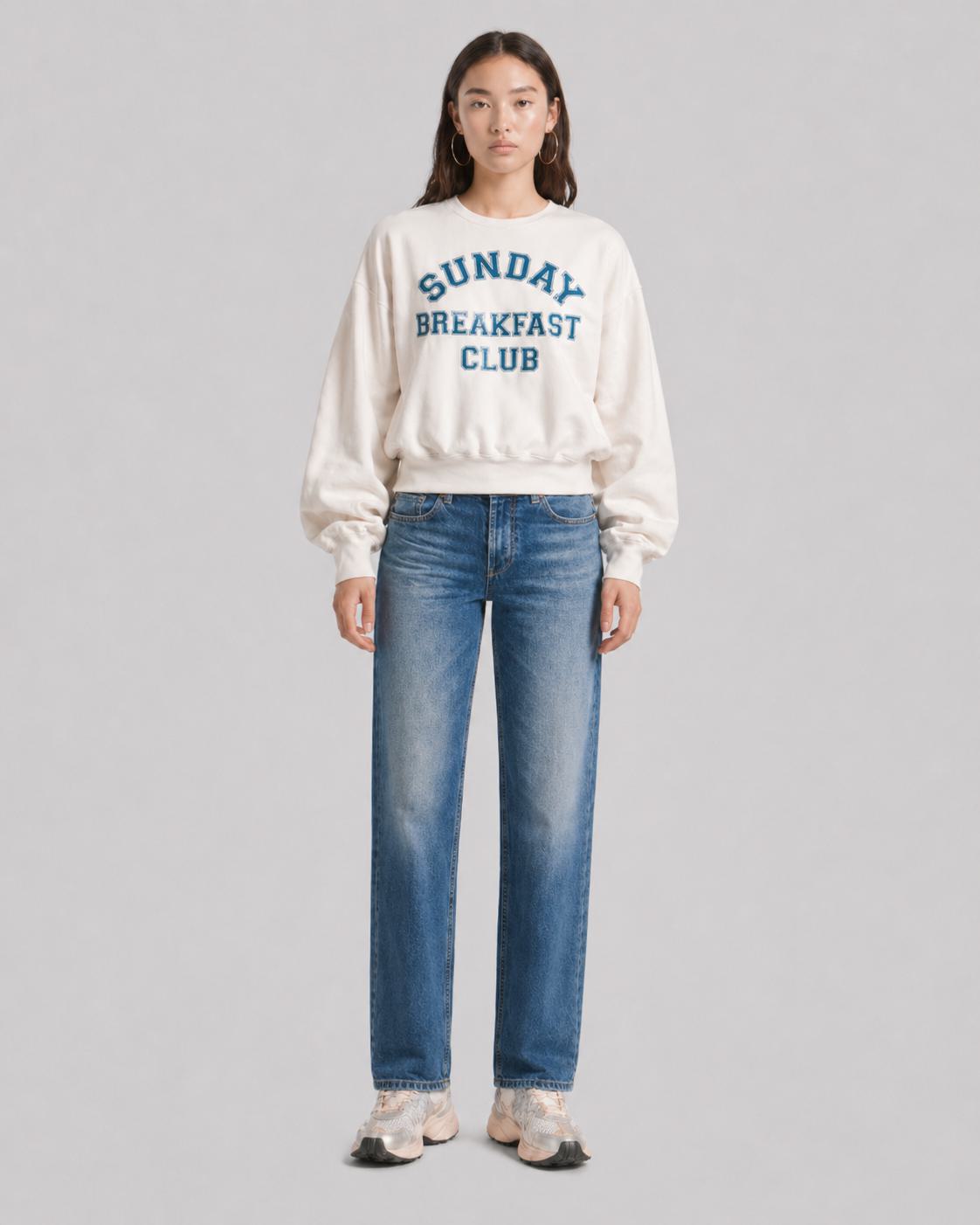 BOWERY | Sunday Breakfast Graphic Sweatshirt - Oversized Terry Off-White