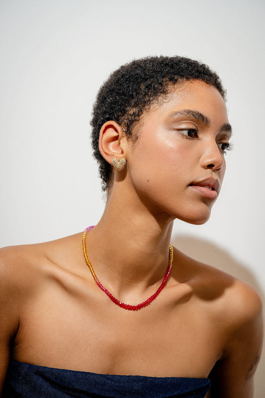 Earring Gummy Hea Gummy Heart Gold