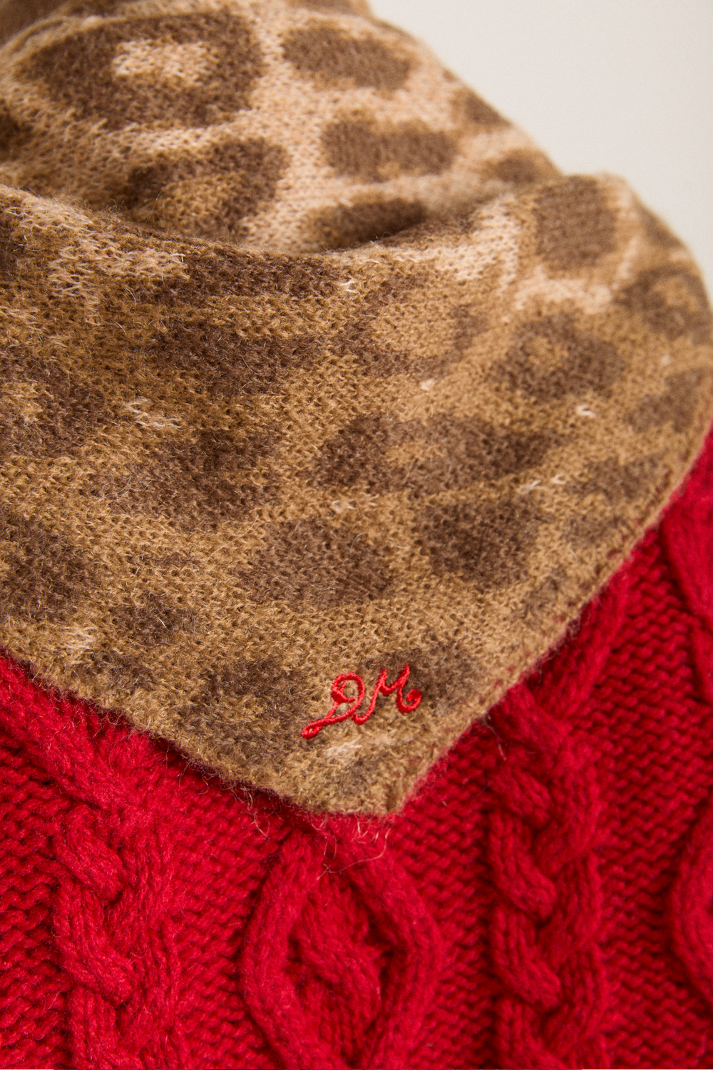 Scarf Knitted Head Sca Leopard