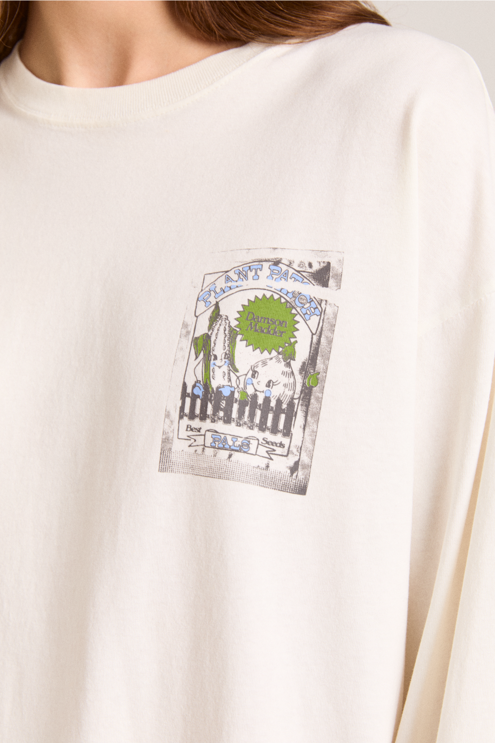 DAMSON MADDER | Plant Patch Pals Oversized T-Shirt - Off-White
