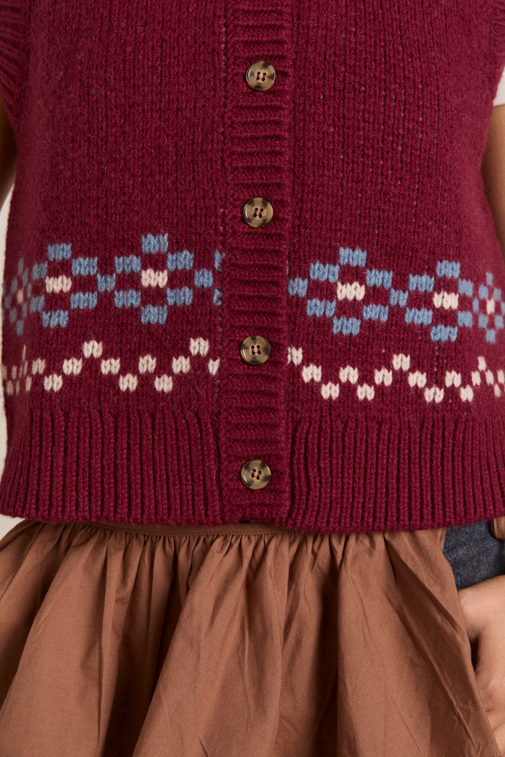 DAMSON MADDER | Sofie Wool Vest - Girls Intarsia Back