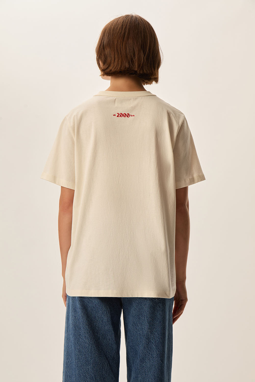 Des Petits Hauts | Jerem T-shirt in Crème with Tomato Print