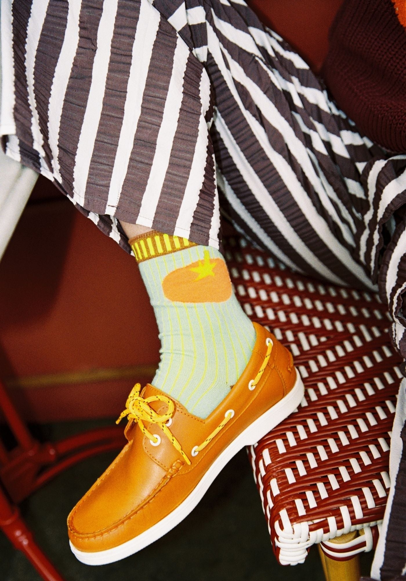 DR BLOOM | Socks Pomo Aqua - Graphic Tomato Motif