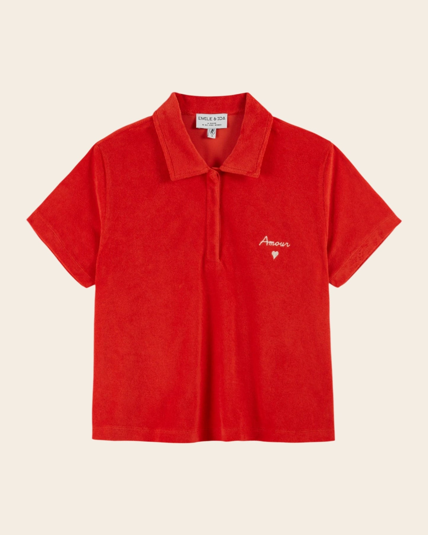 Emile et Ida | Donte Poppy Red Terry Polo Shirt