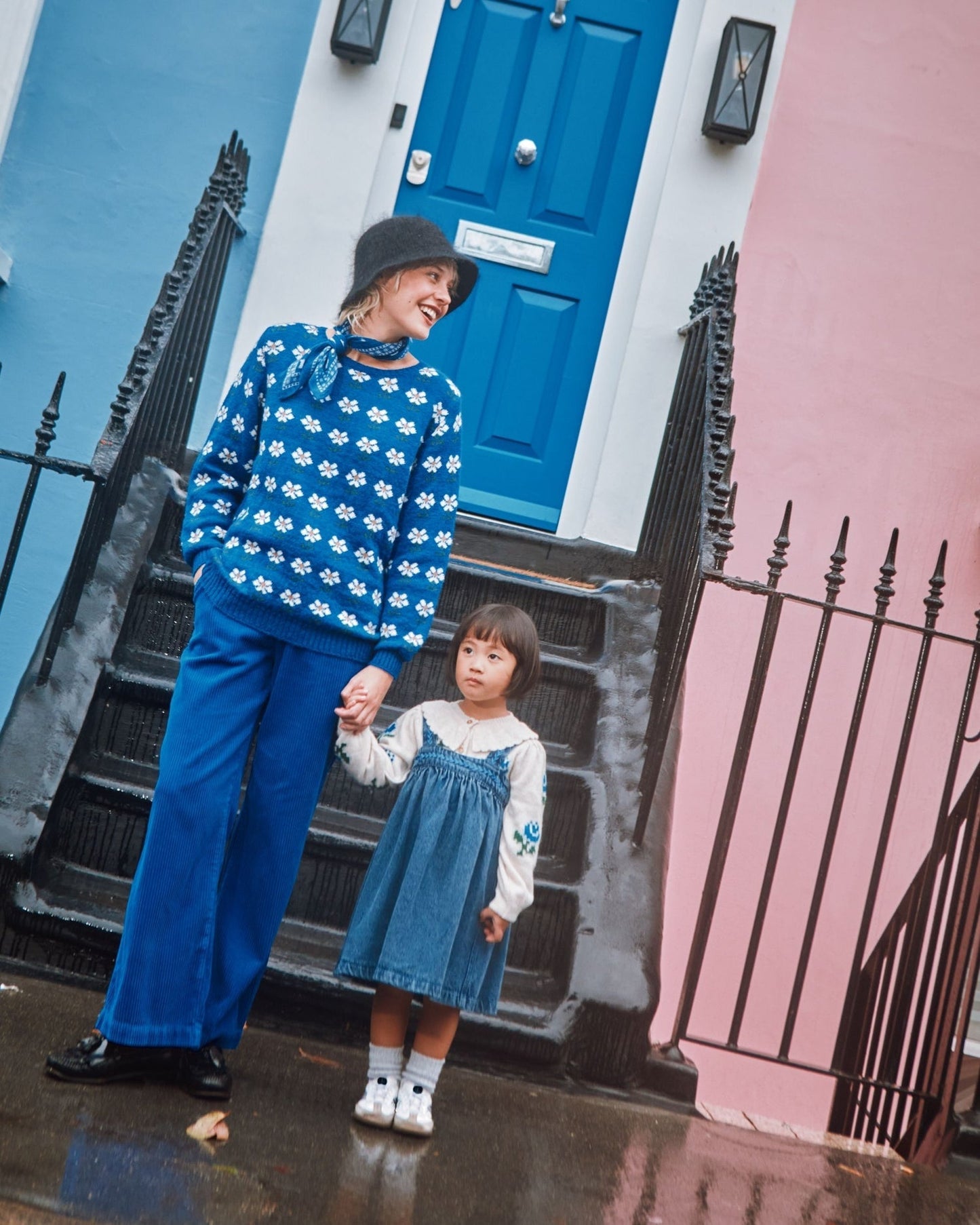 Cardigan Jacquard Ida-camomille Royal