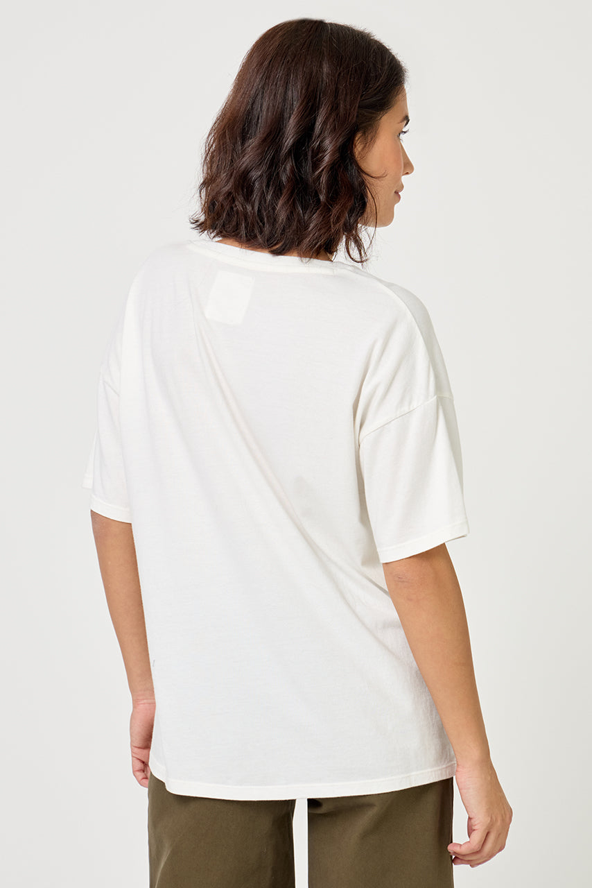 FIVE | Tshirt Tsh2503 in Ricotta - Relaxed Cotton Tee