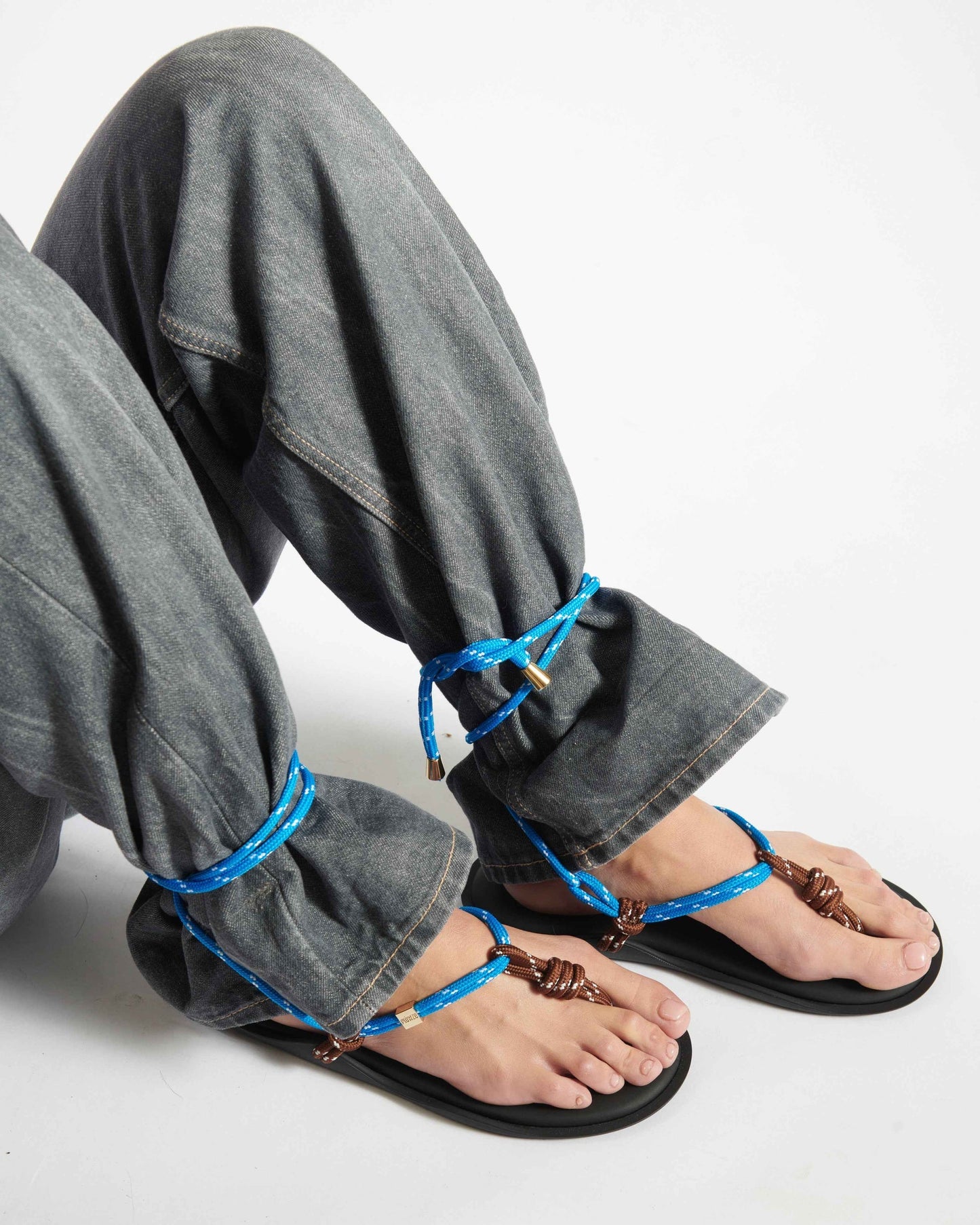 Sandal Flo Twin Brown-Sky-Blue
