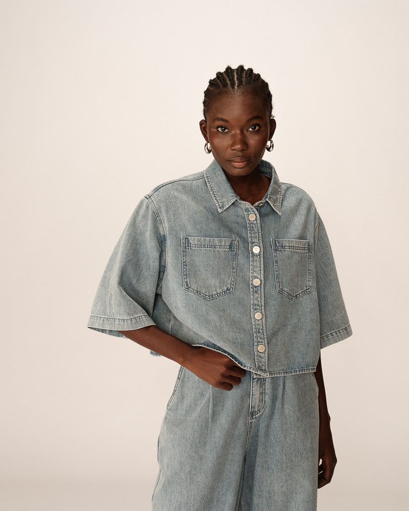 Denim Jacket Pomo Pomona Sky-Blue