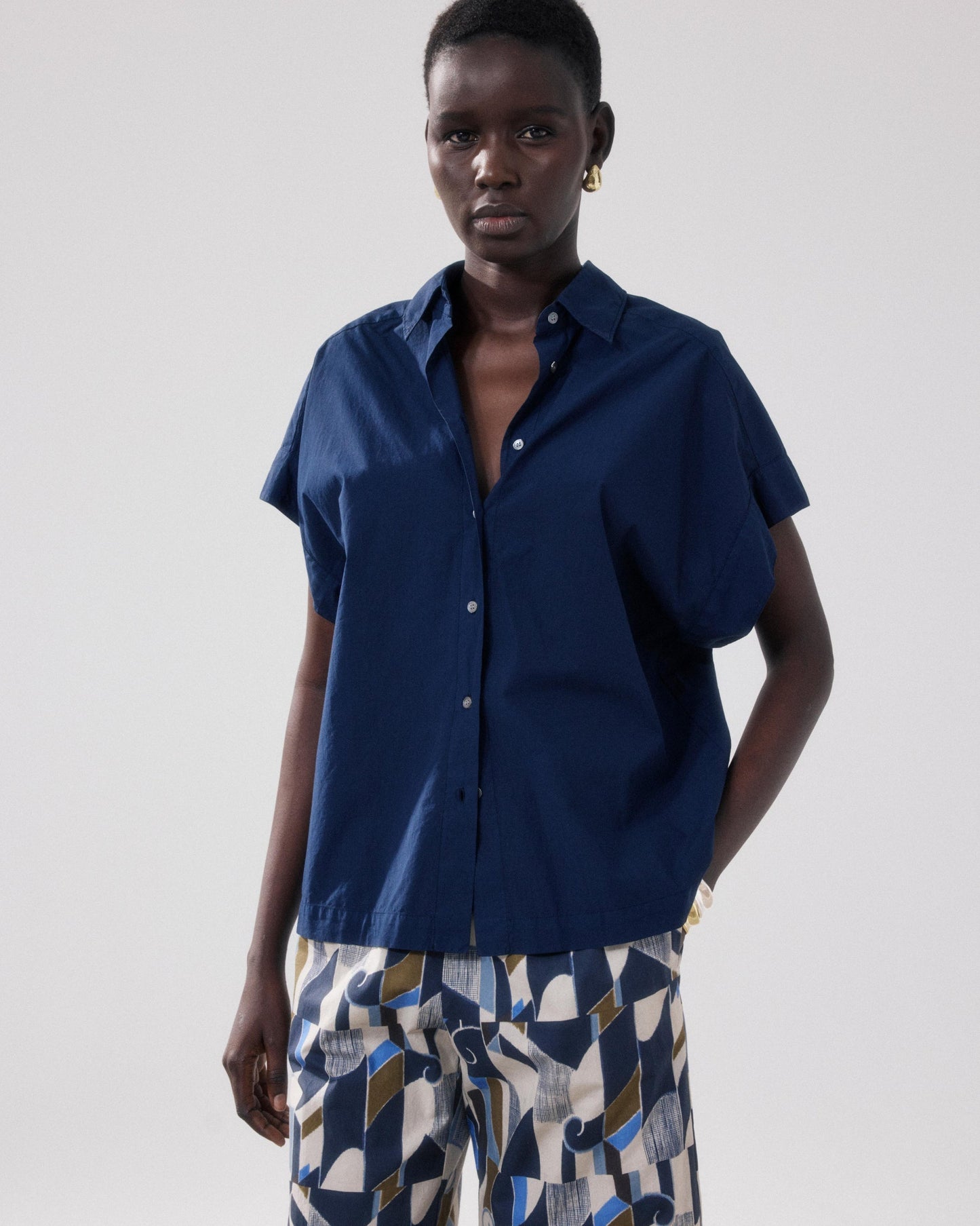 HARTFORD | Relaxed Fit Cotton Shirt - Pure White