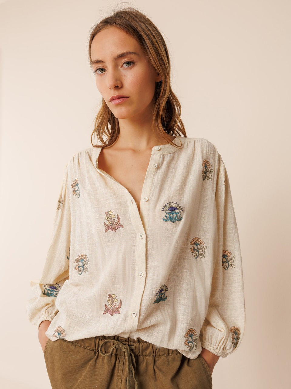 Multi Color Embroide Ki236 Crudo