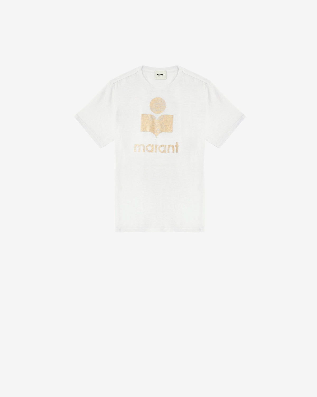 Etoile by Isabel Marant | Linen Logo T-shirt - White-Light-Gold