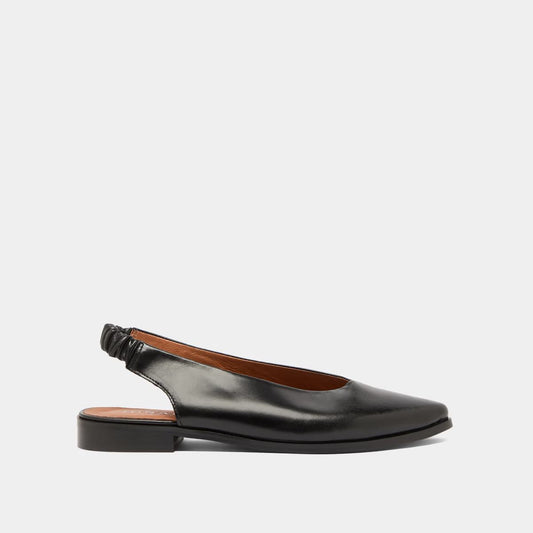 Flat Acajou Cuir Noir