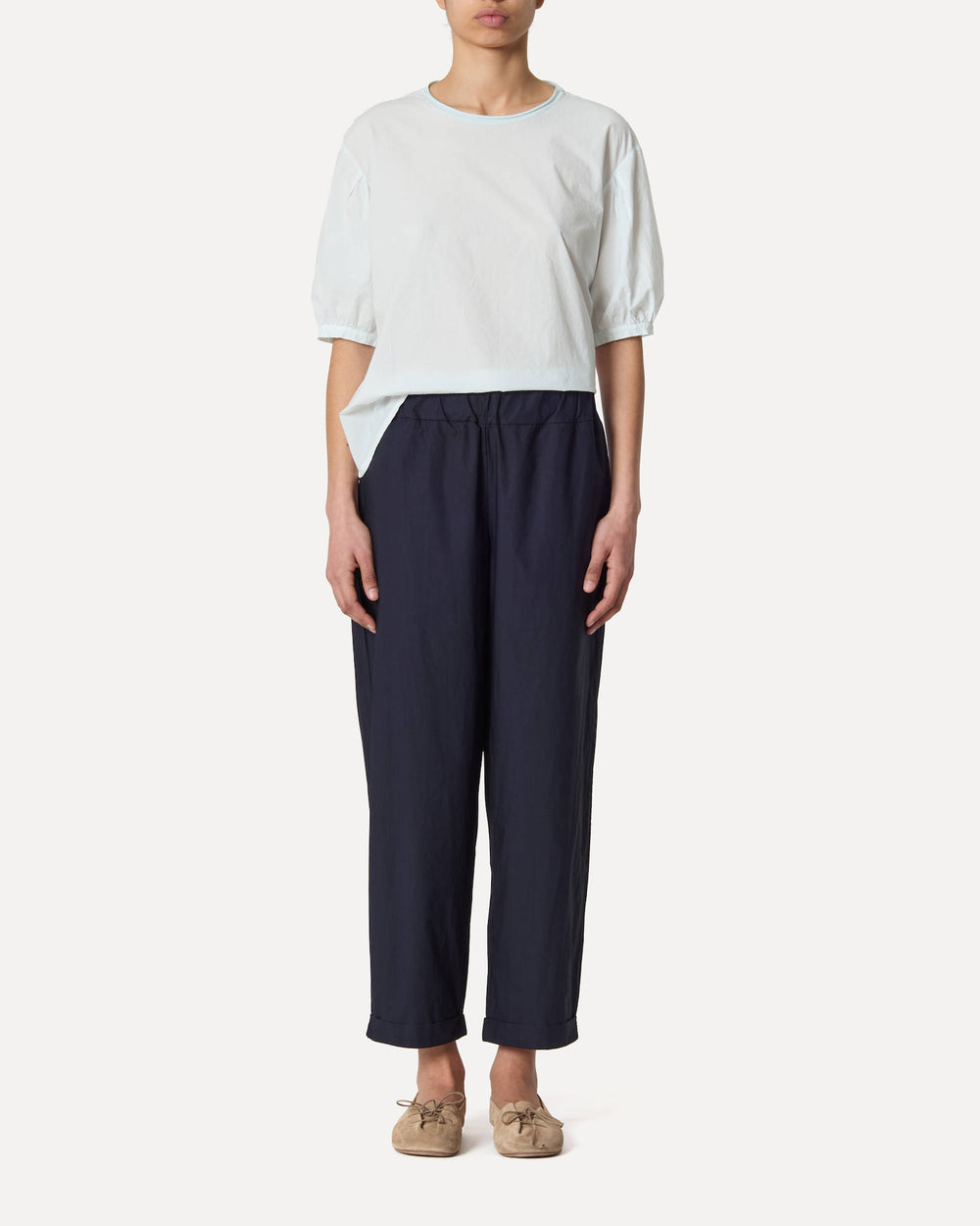 Labo Art | Cotton Poplin Straight-Leg Pants - Atlantic