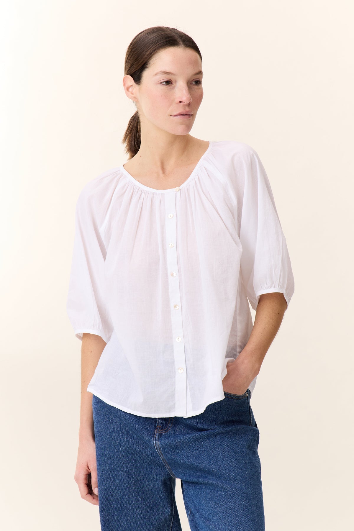 Blouse Cool Tc16 Cool Tc160 Pleat White