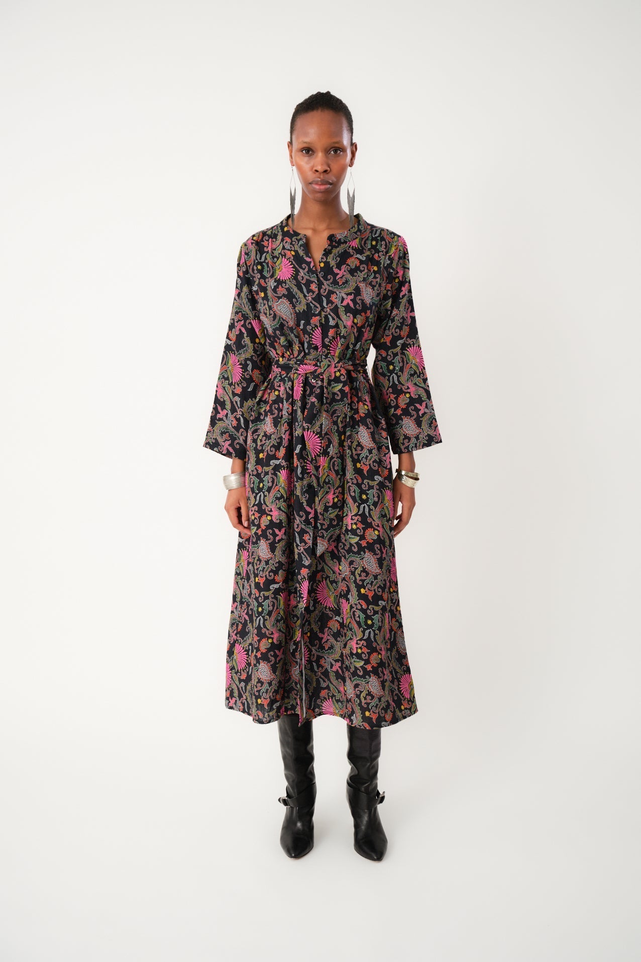 chinese dress ladies Dress Harperll Maxi Fl Flower-Print – Clémence by rue Madame