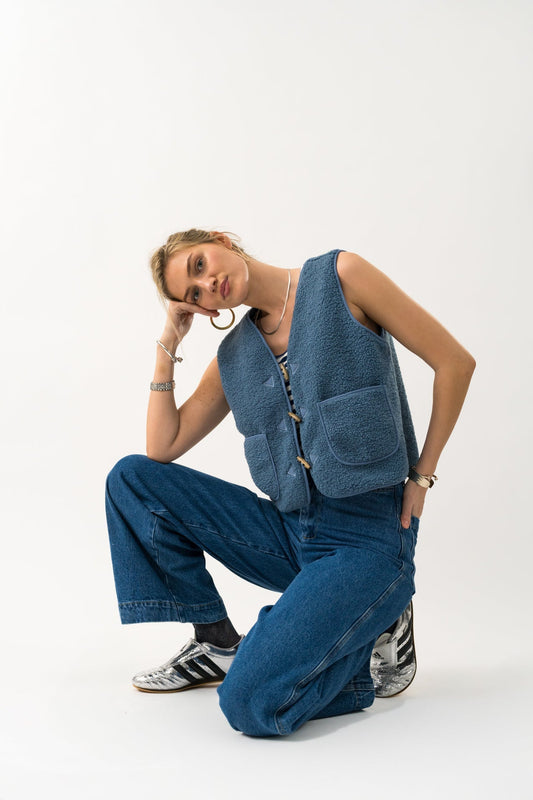 90019-1014 Gile Hugoll Vest Dusty-Blue