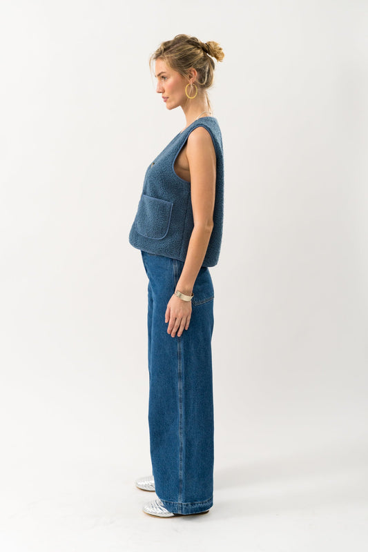 90019-1014 Gile Hugoll Vest Dusty-Blue