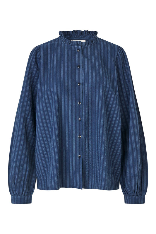 25442-1029 Blou River Shirt Str Stripe