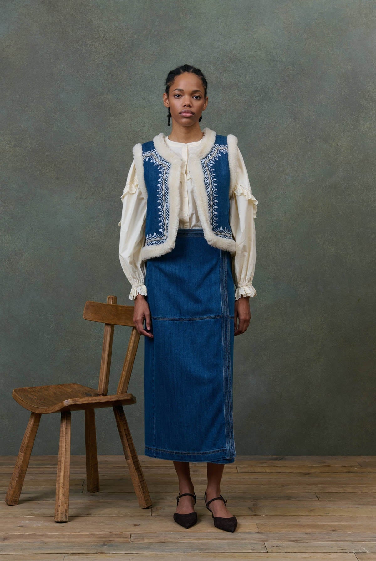 Gilet R0094 Figara Stone-Blue