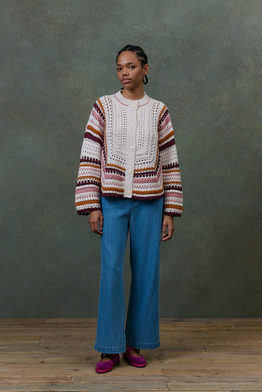 Cardigan C0144 Khalani Cream-Multi