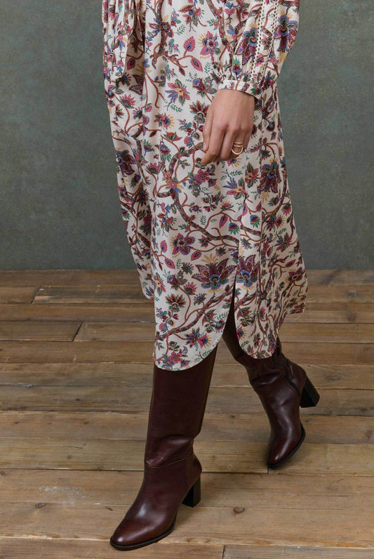 Dress L0016 Marti Cream-Bluebell-Grove