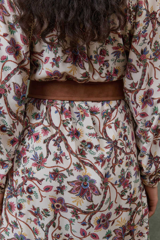 Dress L0016 Marti Cream-Bluebell-Grove