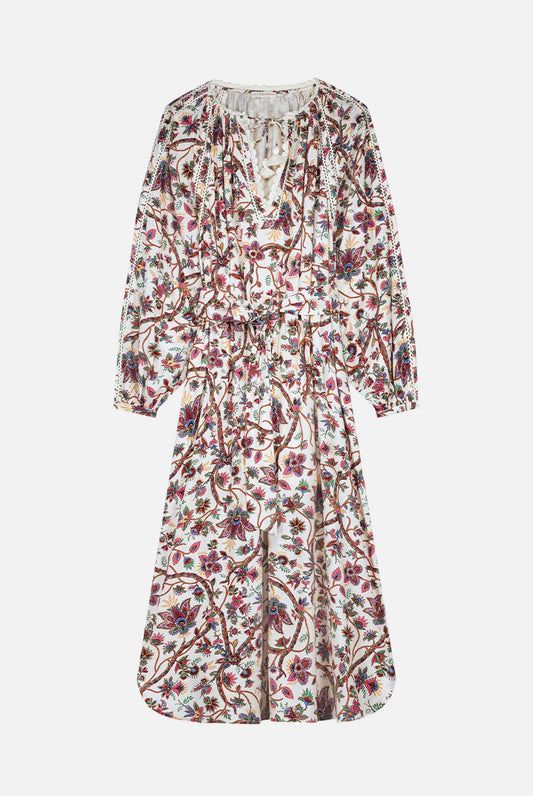 Dress L0016 Marti Cream-Bluebell-Grove