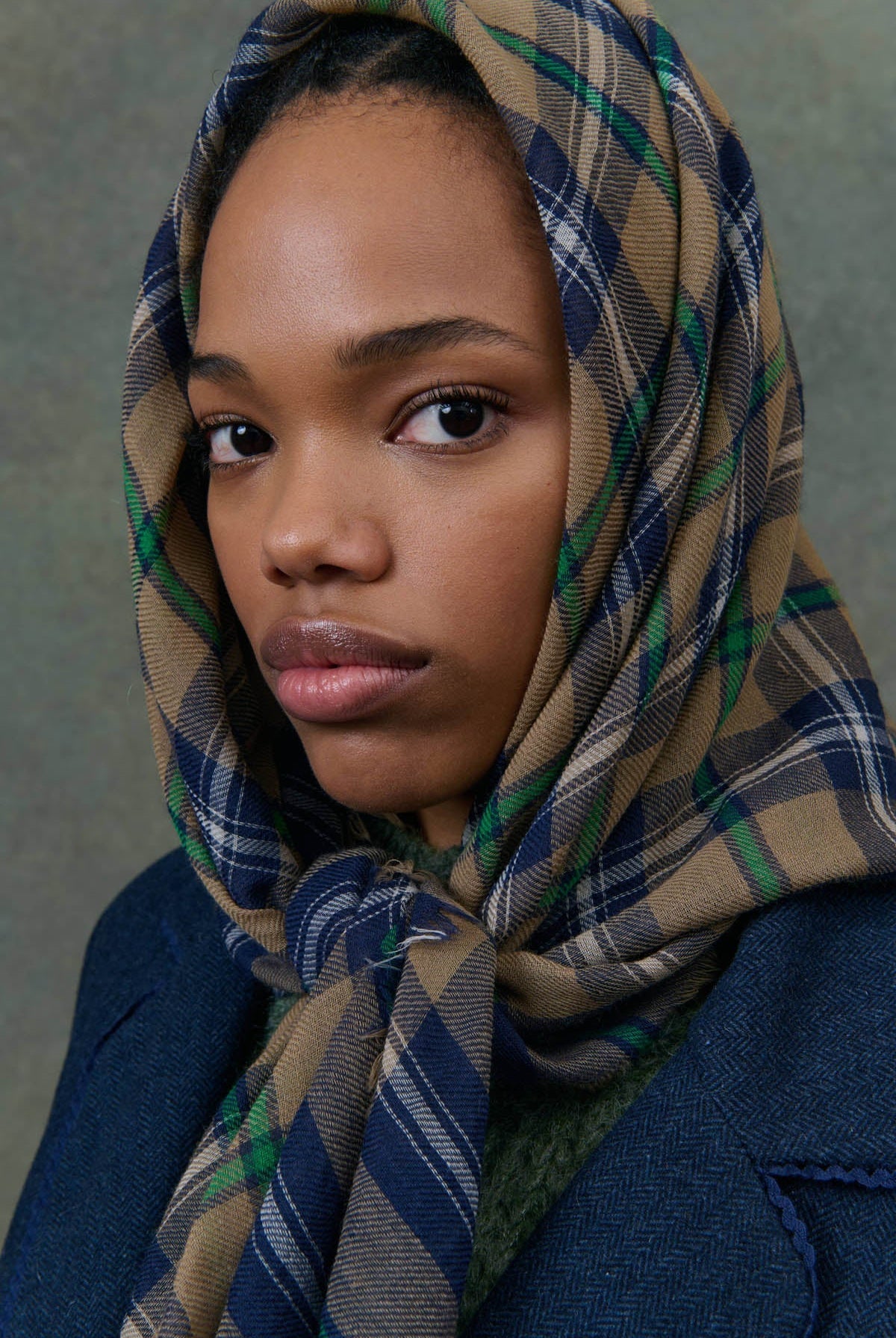 Scarf W0112 Mekness Blue-Checks