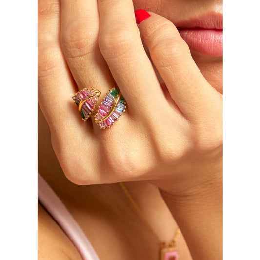 Ring Rainbow Leaves Ba-344g Gold